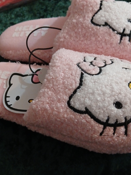 Hello Kitty Other - Hello Kitty Pink Plush Slide Slippers